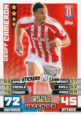 Sticker Geoff Cameron - English Premier League 2014-2015. Match Attax n. 255 - Topps