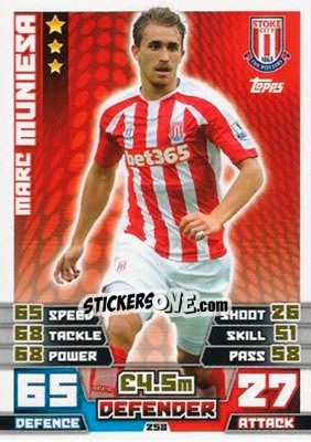 Sticker Marc Muniesa - English Premier League 2014-2015. Match Attax n. 258 - Topps