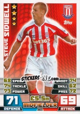 Sticker Steve Sidwell - English Premier League 2014-2015. Match Attax n. 263 - Topps