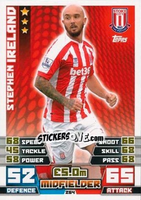 Sticker Stephen Ireland - English Premier League 2014-2015. Match Attax n. 264 - Topps
