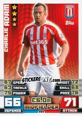 Sticker Charlie Adam - English Premier League 2014-2015. Match Attax n. 265 - Topps