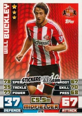 Sticker Will Buckley - English Premier League 2014-2015. Match Attax - Topps