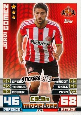 Sticker Jordi Gomez - English Premier League 2014-2015. Match Attax n. 279 - Topps