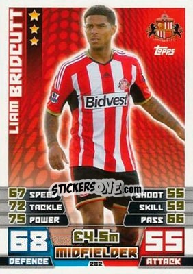 Figurina Liam Bridcutt - English Premier League 2014-2015. Match Attax n. 282 - Topps