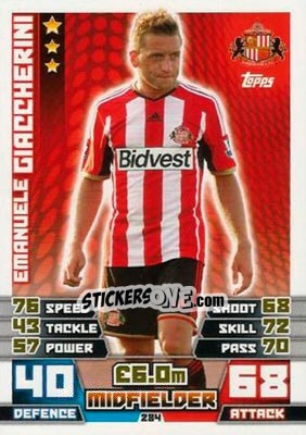 Sticker Emanuele Giaccherini - English Premier League 2014-2015. Match Attax n. 284 - Topps