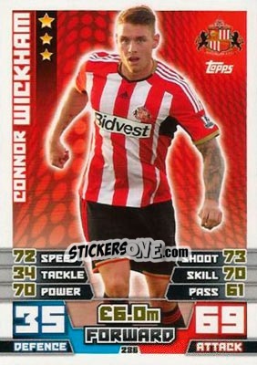 Sticker Connor Wickham - English Premier League 2014-2015. Match Attax n. 286 - Topps