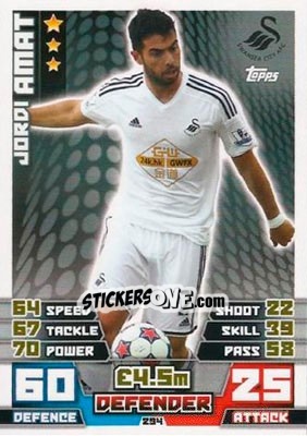 Sticker Jordi Amat - English Premier League 2014-2015. Match Attax n. 294 - Topps