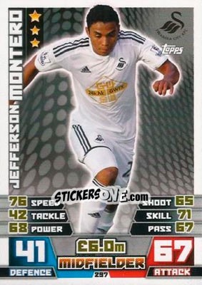 Sticker Jefferson Montero - English Premier League 2014-2015. Match Attax n. 297 - Topps