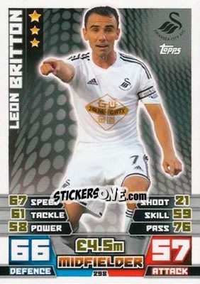 Sticker Leon Britton - English Premier League 2014-2015. Match Attax n. 298 - Topps