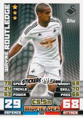 Sticker Wayne Routledge - English Premier League 2014-2015. Match Attax n. 302 - Topps