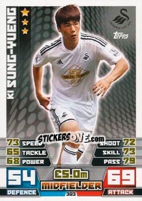 Sticker Ki Sung-Yueng - English Premier League 2014-2015. Match Attax n. 303 - Topps