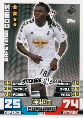 Sticker Bafetimbi Gomis - English Premier League 2014-2015. Match Attax n. 305 - Topps