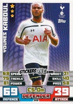 Sticker Younes Kabul - English Premier League 2014-2015. Match Attax n. 309 - Topps