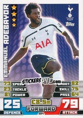 Sticker Emmanuel Adebayor - English Premier League 2014-2015. Match Attax n. 324 - Topps