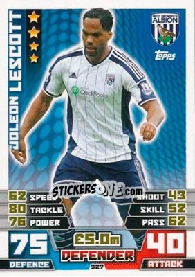 Sticker Joleon Lescott - English Premier League 2014-2015. Match Attax n. 327 - Topps