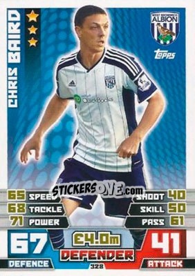 Sticker Chris Baird - English Premier League 2014-2015. Match Attax n. 328 - Topps