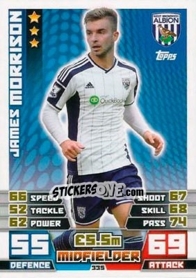 Sticker James Morrison - English Premier League 2014-2015. Match Attax n. 335 - Topps
