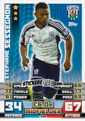 Sticker Stephane Sessegnon - English Premier League 2014-2015. Match Attax n. 338 - Topps