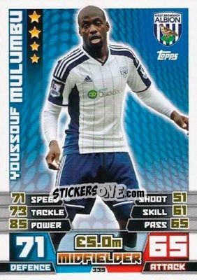 Sticker Youssouf Mulumbu - English Premier League 2014-2015. Match Attax - Topps