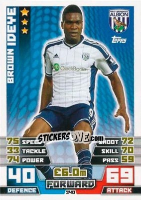 Sticker Brown Ideye - English Premier League 2014-2015. Match Attax n. 340 - Topps