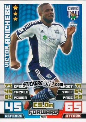 Sticker Victor Anichebe - English Premier League 2014-2015. Match Attax n. 341 - Topps