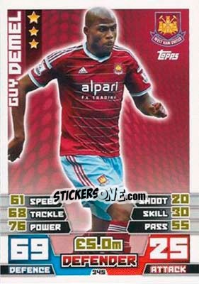 Sticker Guy Demel - English Premier League 2014-2015. Match Attax n. 345 - Topps