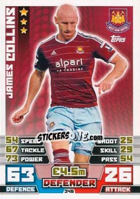Sticker James Collins - English Premier League 2014-2015. Match Attax n. 346 - Topps