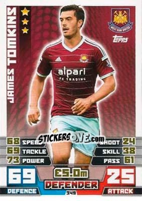 Sticker James Tomkins - English Premier League 2014-2015. Match Attax n. 349 - Topps