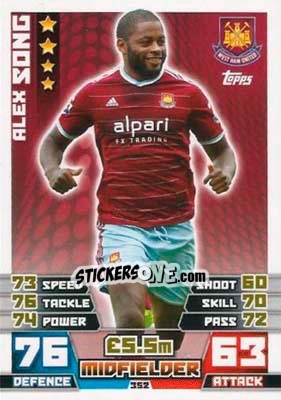 Sticker Alex Song - English Premier League 2014-2015. Match Attax n. 352 - Topps