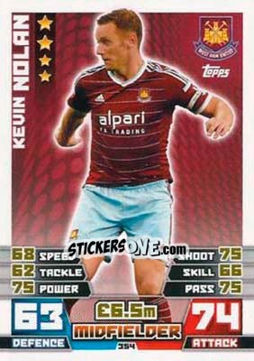 Sticker Kevin Nolan - English Premier League 2014-2015. Match Attax n. 354 - Topps