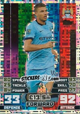 Sticker Edin Dzeko - English Premier League 2014-2015. Match Attax n. 380 - Topps
