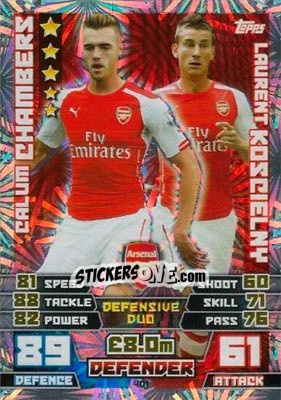 Sticker Calum Chambers / Laurent Koscielny - English Premier League 2014-2015. Match Attax - Topps