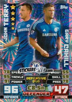 Sticker John Terry / Gary Cahill - English Premier League 2014-2015. Match Attax n. 404 - Topps