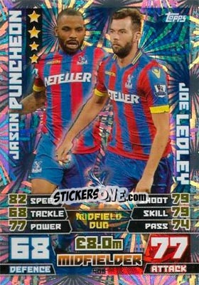 Sticker Jason Puncheon / Joe Ledley - English Premier League 2014-2015. Match Attax n. 405 - Topps
