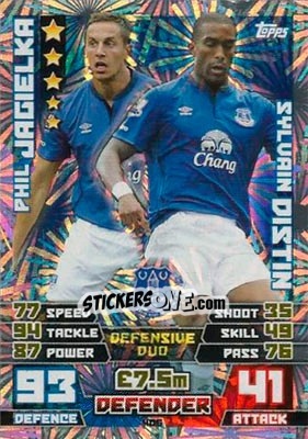 Sticker Phil Jagielka / Sylvain Distin - English Premier League 2014-2015. Match Attax n. 406 - Topps