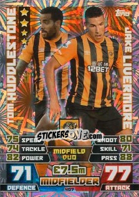 Sticker Tom Huddlestone / Jake Livermore - English Premier League 2014-2015. Match Attax n. 407 - Topps
