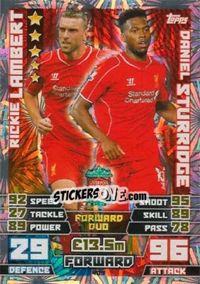 Cromo Rickie Lambert / Daniel Sturridge - English Premier League 2014-2015. Match Attax - Topps