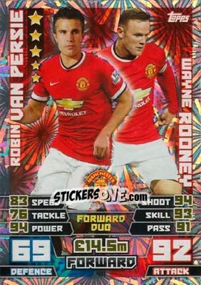 Sticker Robin van Persie / Wayne Rooney - English Premier League 2014-2015. Match Attax n. 411 - Topps
