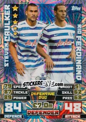 Cromo Steven Caulker / Rio Ferdinand - English Premier League 2014-2015. Match Attax - Topps