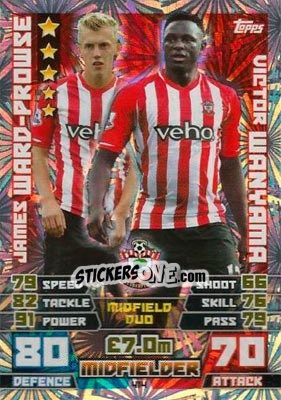 Sticker James Ward-Prowse / Victor Wanyama - English Premier League 2014-2015. Match Attax n. 414 - Topps