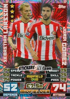 Sticker Sebastian Larsson / Jordi Gomez - English Premier League 2014-2015. Match Attax n. 416 - Topps