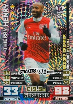 Sticker Thierry Henry - English Premier League 2014-2015. Match Attax n. 423 - Topps