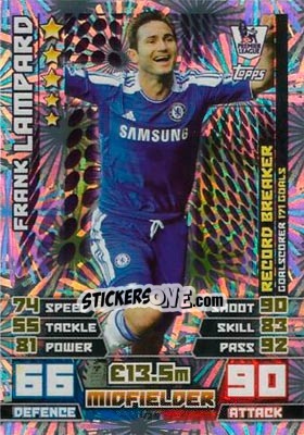 Sticker Frank Lampard - English Premier League 2014-2015. Match Attax n. 425 - Topps