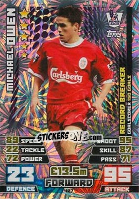 Sticker Michael Owen - English Premier League 2014-2015. Match Attax n. 427 - Topps