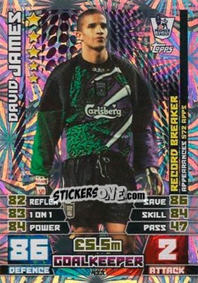 Sticker David James - English Premier League 2014-2015. Match Attax n. 433 - Topps