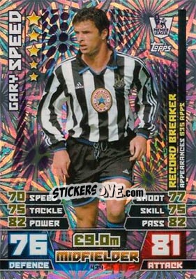 Sticker Gary Speed - English Premier League 2014-2015. Match Attax n. 434 - Topps
