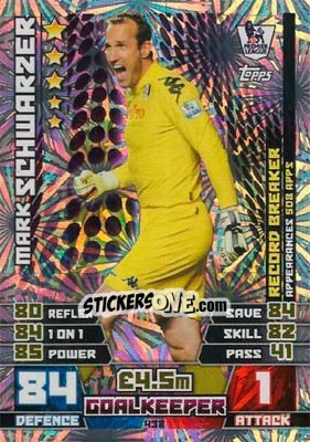 Sticker Mark Schwarzer - English Premier League 2014-2015. Match Attax n. 438 - Topps