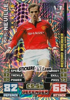 Sticker Phil Neville - English Premier League 2014-2015. Match Attax n. 439 - Topps