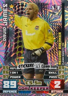 Sticker David James - English Premier League 2014-2015. Match Attax n. 441 - Topps