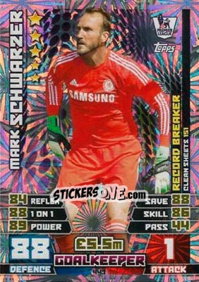 Sticker Mark Schwarzer - English Premier League 2014-2015. Match Attax n. 443 - Topps